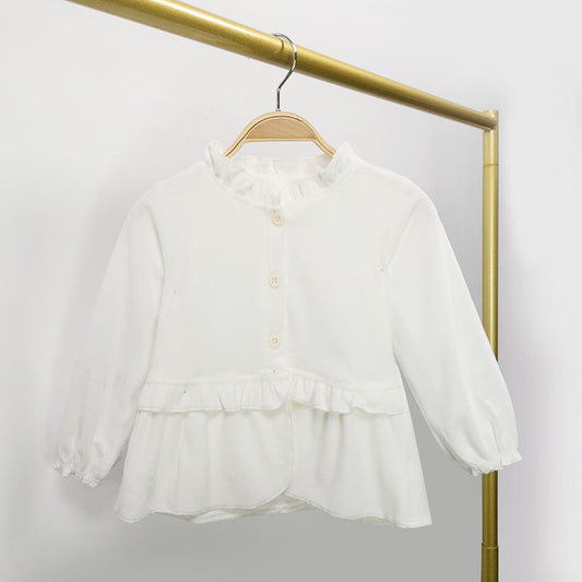 Cardigan Bebé con Cuello Volante - Chaqueta Primavera Otoño Estilo Internacional