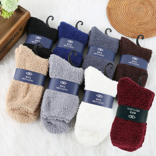 Calcetines de Coral Fleece Gruesos y Cálidos para Hombre