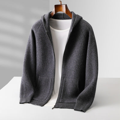 Cardigan con Capucha de Lana Gruesa para Hombre - Corte Holgado y Casual - Image 6