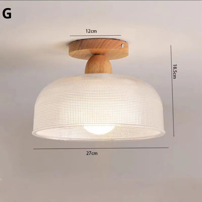 Lámpara de Techo Minimalista Nórdica en Madera Sólida para Pasillos y Balcones - Image 6