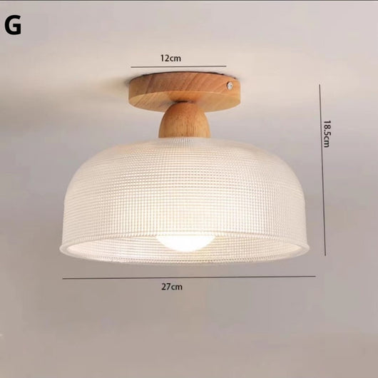 Lámpara de Techo Minimalista Nórdica en Madera Sólida para Pasillos y Balcones - Image 6