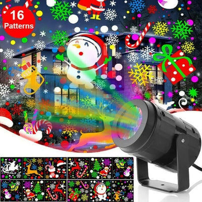 Proyector de Luces Navideñas LED con Copos de Nieve Rotatorios para Exteriores