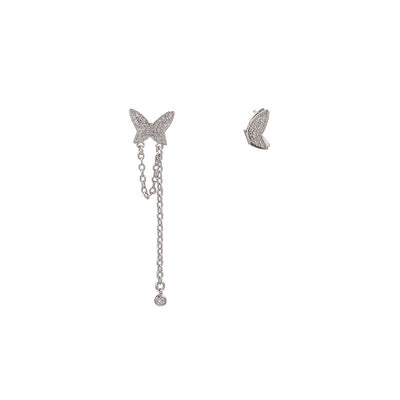 Aretes Mariposa Asimétricos con Borlas para Mujer - Image 2