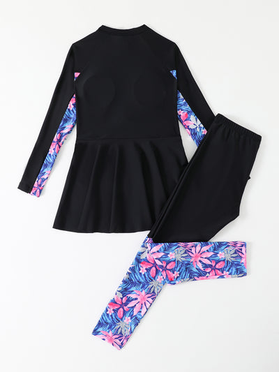 Traje de Baño Conservador de Dos Piezas con Mangas Largas para Niñas Talla M-L - Image 18