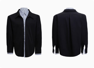 Camisa de Hombre con Parches Contrastantes y Rayas - Image 8