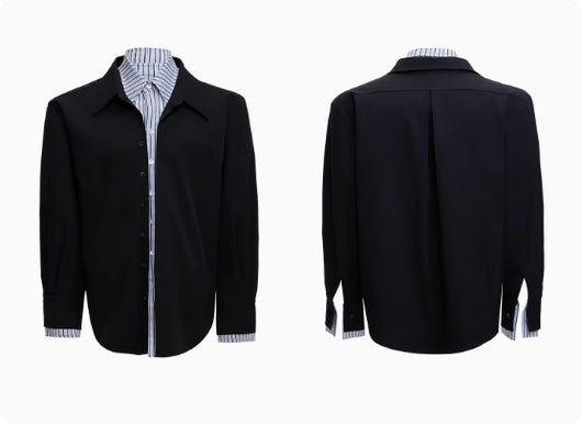 Camisa de Hombre con Parches Contrastantes y Rayas - Image 8