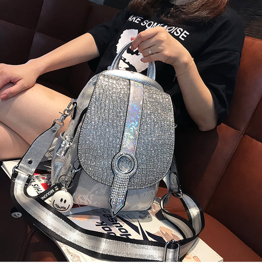 Mochila Mujer Dual con Borlas y Cristales Brillantes - Image 7