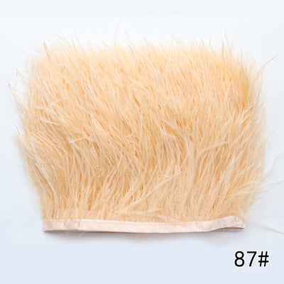 Cinturón Tejido de Color Sólido con Encaje de Plumas de Avestruz - Image 35