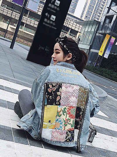 Chaqueta Denim Suelta para Parejas con Cierre de Cremallera - Image 3
