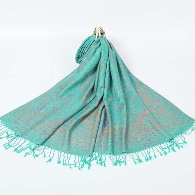 Bufanda Étnica Jacquard con Borlas de Cachemira - Image 9