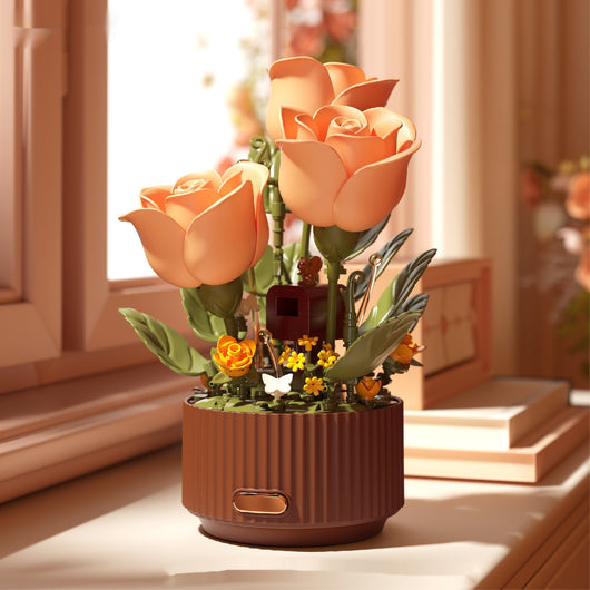 Bloques de Flores Preservadas con Movimiento - Regalo Perfecto para Enamorados