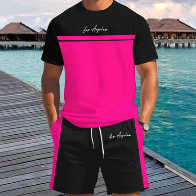 Conjunto Deportivo Casual para Hombre - Playera y Pantalón Corto Estampado - Image 3