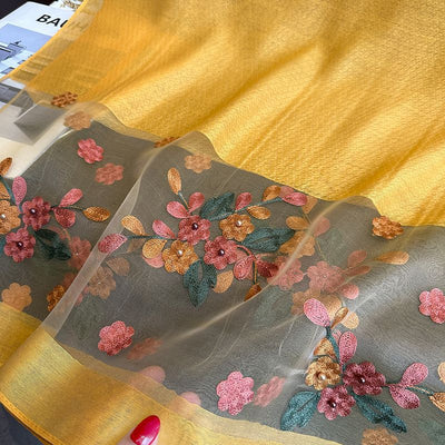 Pañuelo de Seda Bordado Largo para Otoño e Invierno - Image 4