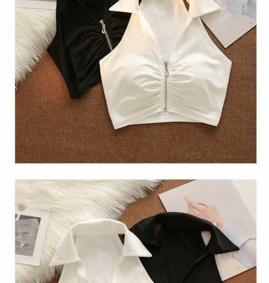 Camisola Escotada Sin Tirantes para Mujer - Estilo Americano Verano - Image 14
