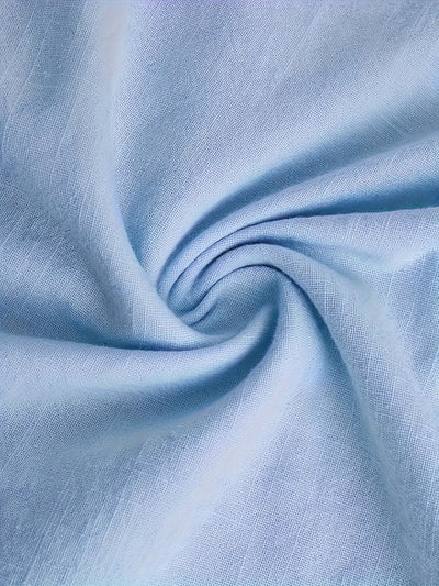 Camisa Casual de Manga Larga Color Sólido con Cuello Mao para Hombre - Image 3