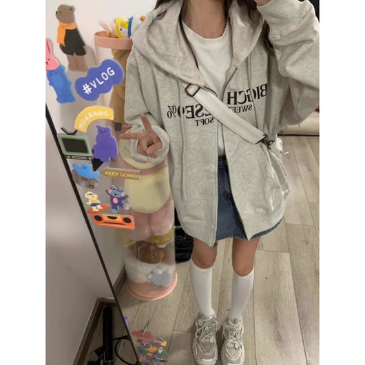Sudadera con Capucha de Letras Coordinadas para Mujer - Image 5