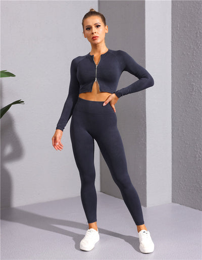 Conjunto Deportivo Yoga Mujer: Top sin Costuras y Pantalones Ajustados - Image 41