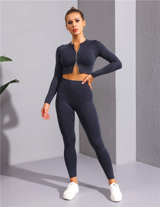 Conjunto Deportivo Yoga Mujer: Top sin Costuras y Pantalones Ajustados - Image 41
