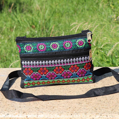 Bolsa Bandolera Doble Compartimento con Bordado Artesanal - Image 27
