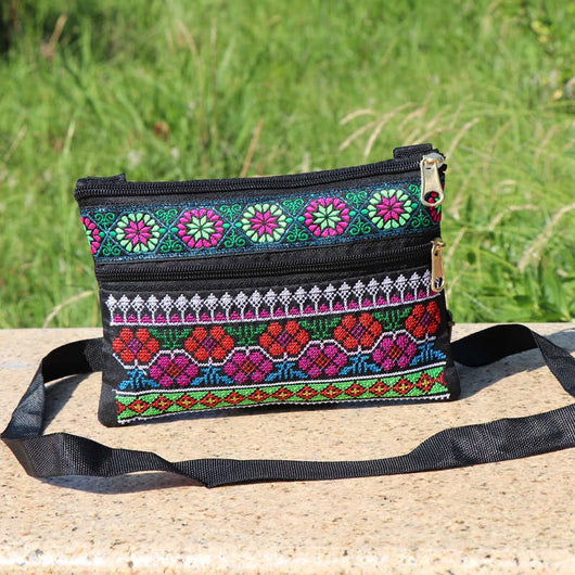 Bolsa Bandolera Doble Compartimento con Bordado Artesanal - Image 27