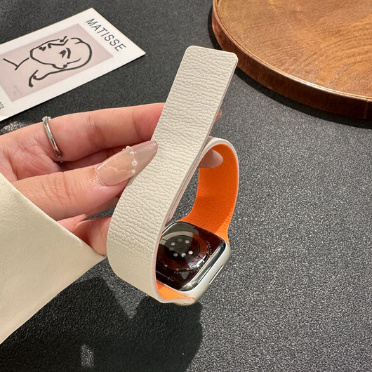 Correa Magnética para iWatch S10 Patrón Litchi Silicona Suave - Image 48