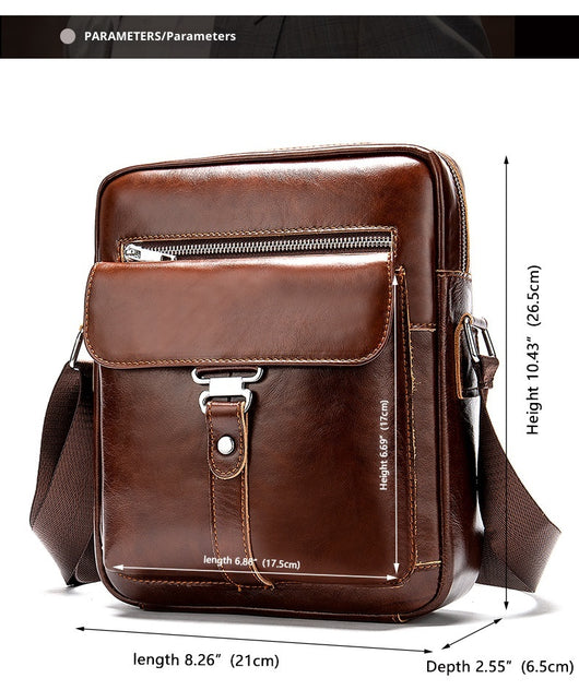 Bolso Mensajero de Cuero Vintage para Hombre - Piel Vacuna Premium - Image 8