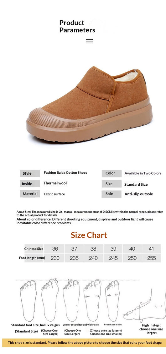 Zapatos de Algodón Aislados con Forro Polar Extra Grueso para Mujer - Image 25