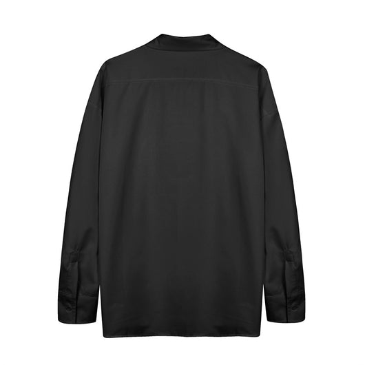 Camisa Suelta de Manga Larga con Cadena Colgante - Estilo Street Casual para Hombre - Image 5