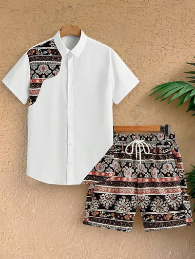 Conjunto Hombre Impresión 3D - Camisa y Shorts Holgados - Image 24