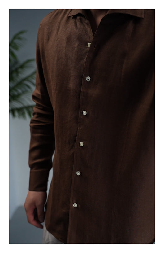 Camisa Ejecutiva de Lino Hombre - Cuello Clásico Manga Larga Transpirable - Image 11