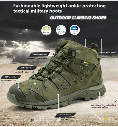 Botas Tácticas Militares para Hombre - Bota de Combate Media Desierto - Image 18