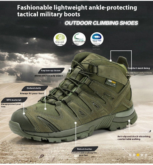 Botas Tácticas Militares para Hombre - Bota de Combate Media Desierto - Image 18
