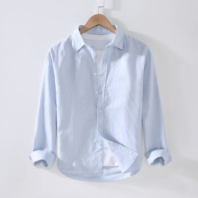 Camisa Manga Larga Hombre Algodón y Lino - Primavera y Verano - Image 12