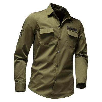 Camisa Táctica Multi Bolsillos Bordada USAF Manga Larga Hombre - Image 11