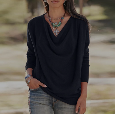 Blusa Casual de Manga Larga Color Sólido para Mujer - Image 3