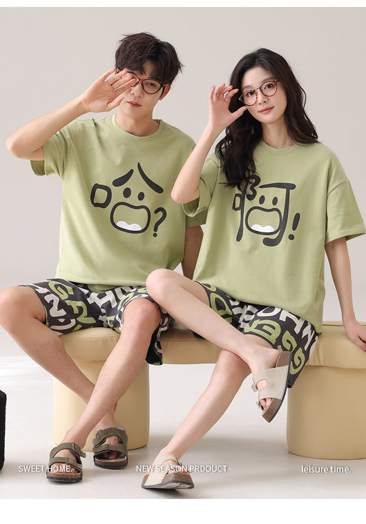 Pijama Corto Holgado para Pareja - Shorts Cómodos de Verano - Image 56