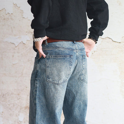 Jeans Rectos Khaki con Lavado Vintage para Hombre - Image 3