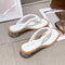 Sandalias de Tacón Medio con Cristales - Chanclas Elegantes para Mujer