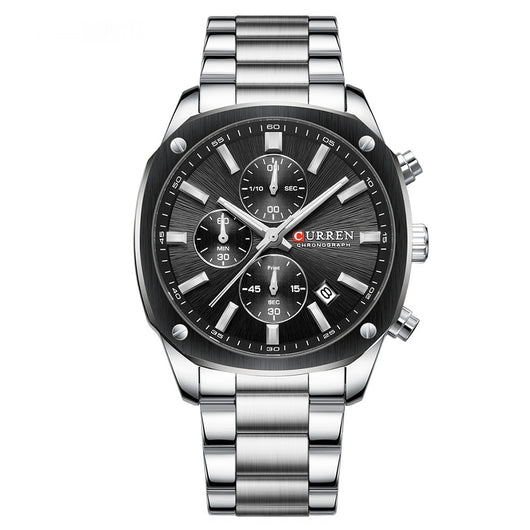 Reloj Empresarial Impermeable para Hombre con Seis Agujas y Calendario - Image 3