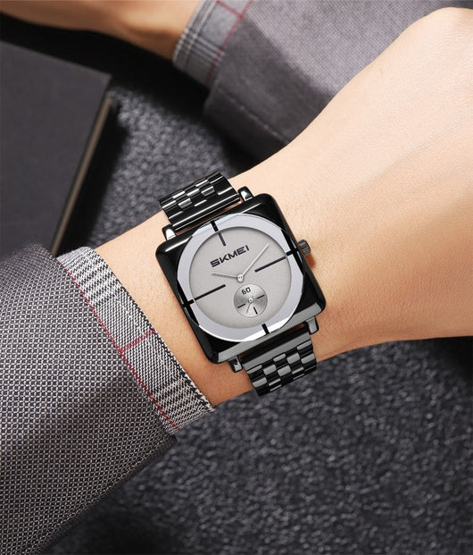 Reloj de Acero Cuadrado con Subdial de Segundos - Movimiento de Cuarzo - Image 13
