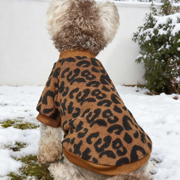 Suéter Cálido para Perro con Estampado Leopardo