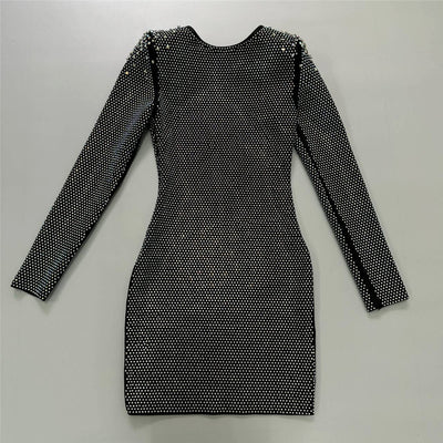 Vestido Ajustado con Strass y Diseño Cruzado - Image 8