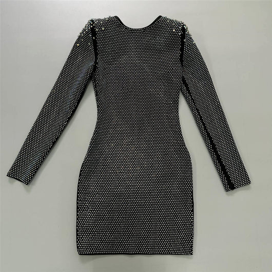 Vestido Ajustado con Strass y Diseño Cruzado - Image 8