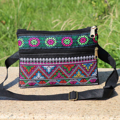 Bolsa Bandolera Doble Compartimento con Bordado Artesanal - Image 18