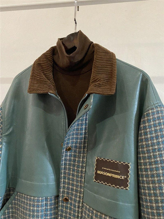 Chaqueta de Cuero y Lana Retro Versátil - Estilo Suave y Elegante - Image 8