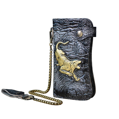 Cartera de Cuero Genuino con Diseño Dragón Tigre - Image 4