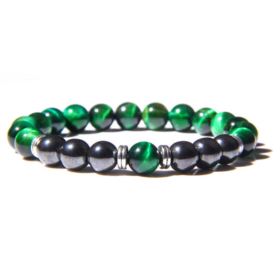 Pulsera Elástica para Hombre en Piedra Ojo de Tigre Natural - Image 3