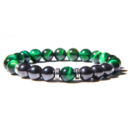 Pulsera Elástica para Hombre en Piedra Ojo de Tigre Natural - Image 3