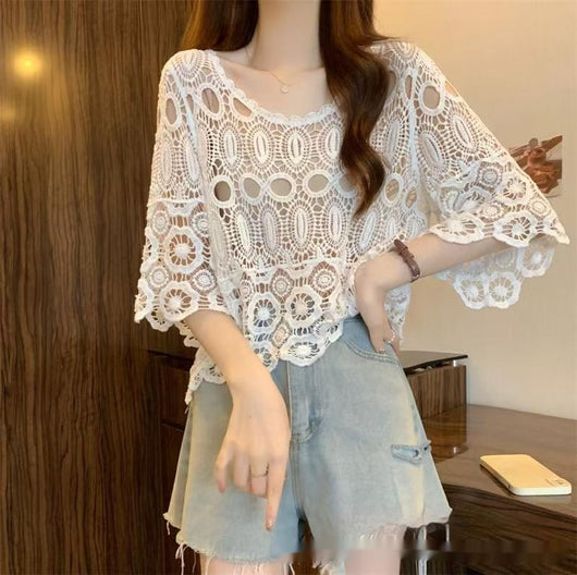 Blusa de Crochet Calada para Playa - Image 6