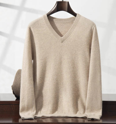 Suéter Minimalista Cuello en V para Hombre - Image 31